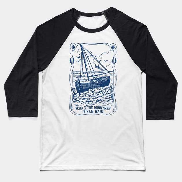 Ocean Rain Baseball T-Shirt by unknown_pleasures